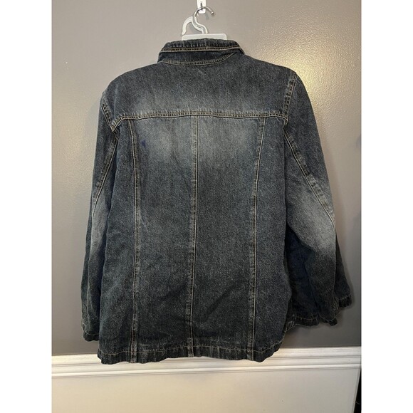 Giacca by Gallery Denim Jacket Womens 2X Blue Quilted Lined Zip Pockets - Picture 5 of 9